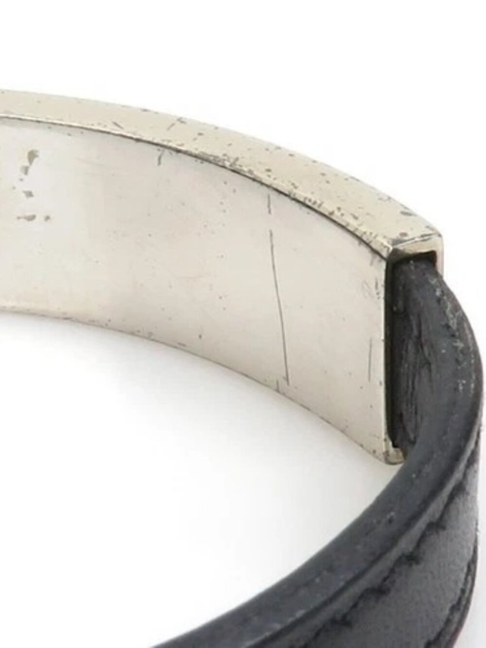 Auth HERMES Pusupusu Bracelet Black/Silver Leather/Metal - 56347a - Picture 5 of 10